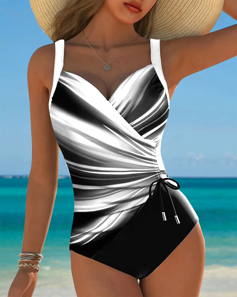 Eleanor | Gradient Drawstring One-Piece Swimsuit 4