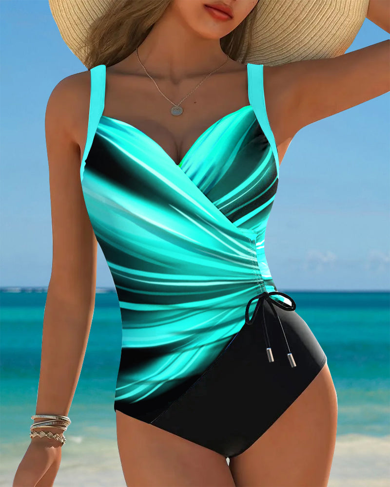Eleanor | Gradient Drawstring One-Piece Swimsuit 9