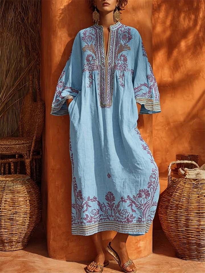 Elena™ | Embroidered Mediterranean Maxi Dress 1