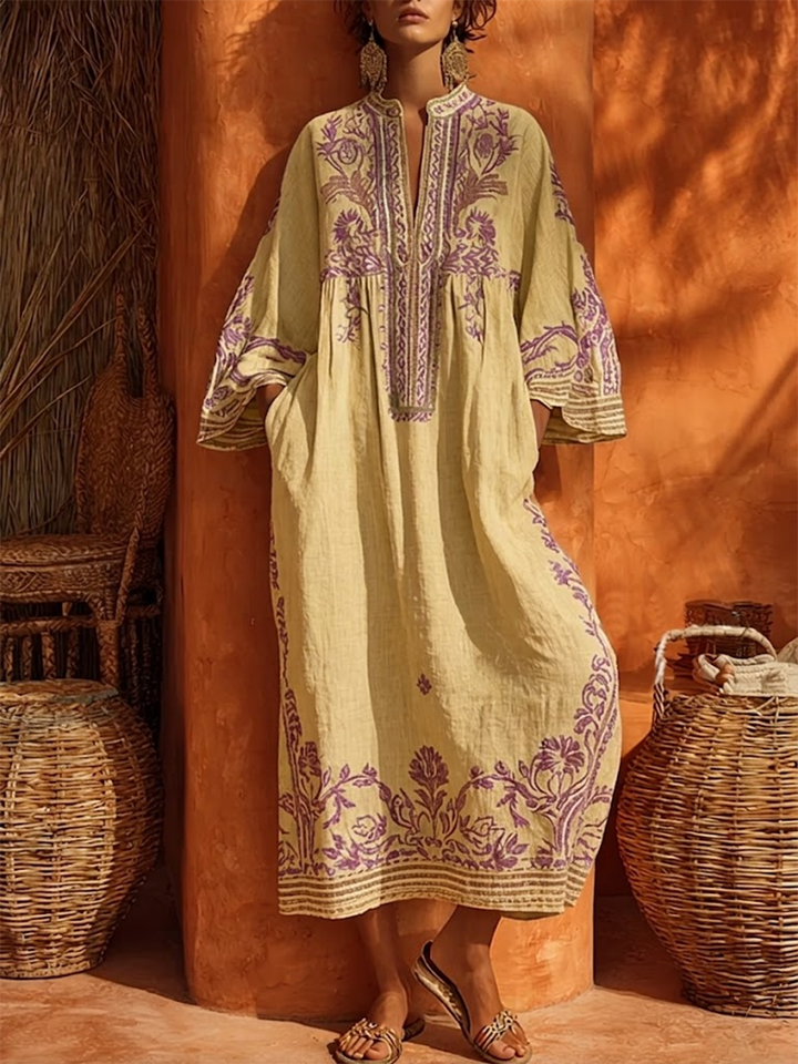 Elena™ | Embroidered Mediterranean Maxi Dress 2