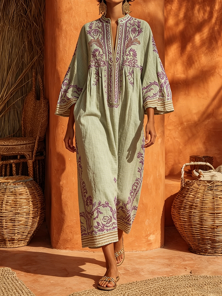 Elena™ | Embroidered Mediterranean Maxi Dress 5