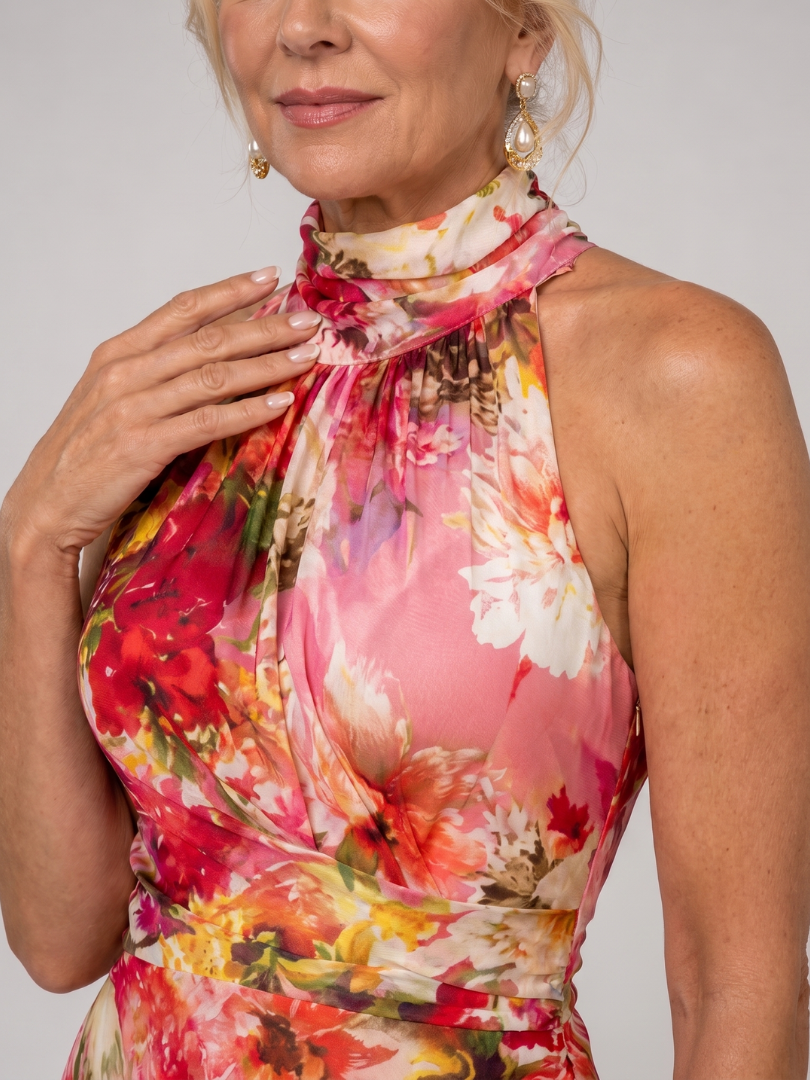Elisabetta | Halter Neck Floral Print Maxi Dress 2
