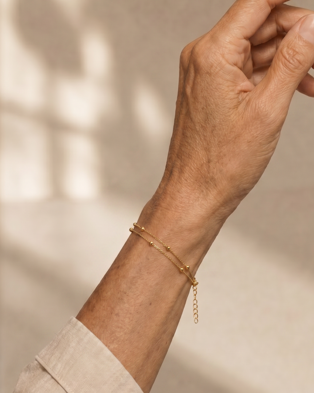 Elowara | Beaded Double Chain Anklet 1