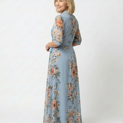 Elowen | Floral Wrap V Neck Maxi Dress 1