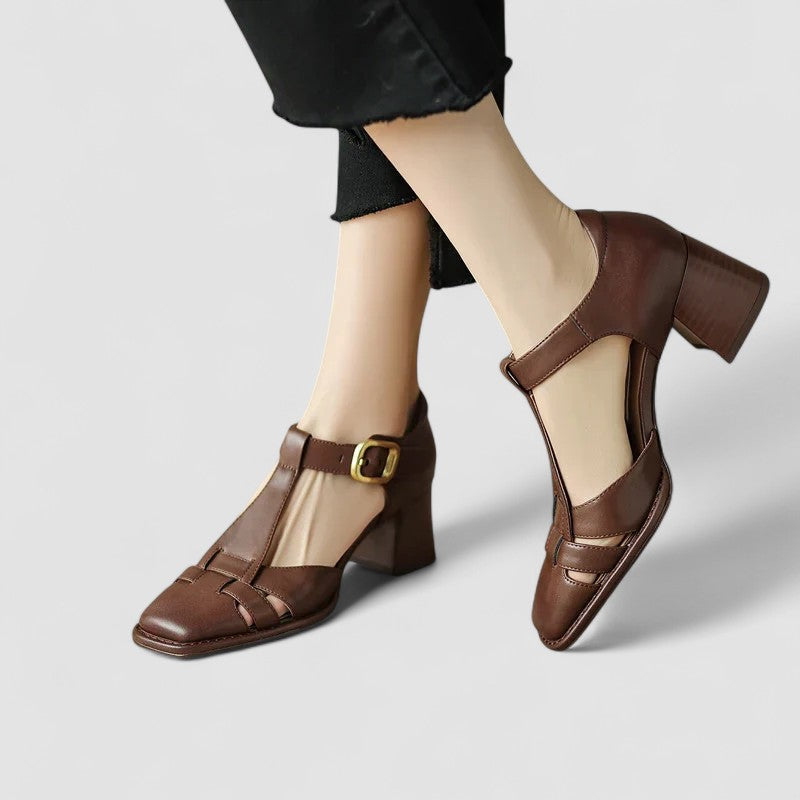 Elyxiana | Orthopedic T-Strap Block Heels 0