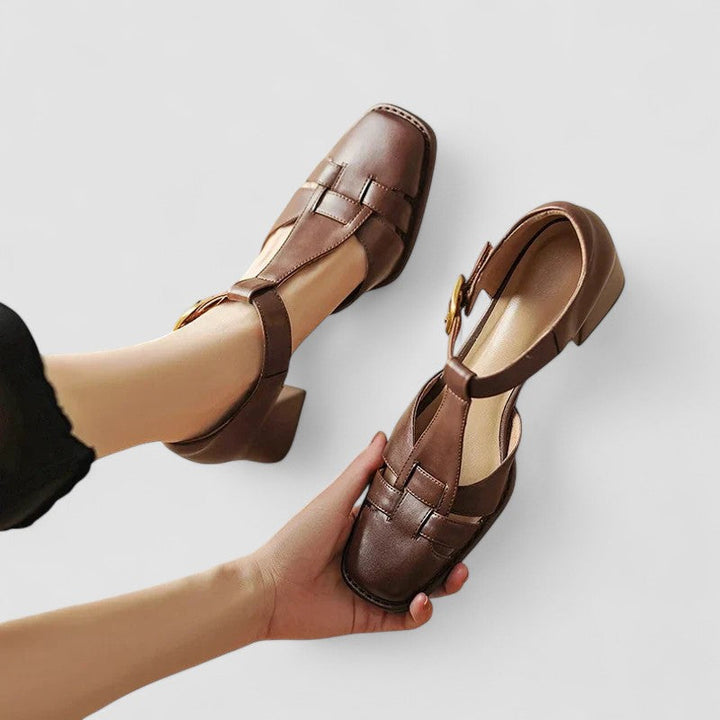 Elyxiana | Orthopedic T-Strap Block Heels 5