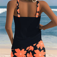 Emma | Flower Print U-Neck Tankini 3