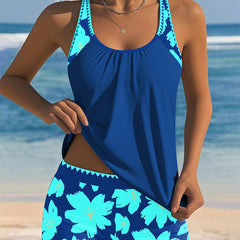 Emma | Flower Print U-Neck Tankini 4