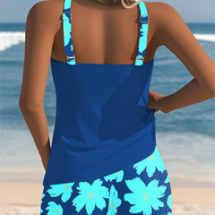 Emma | Flower Print U-Neck Tankini 5