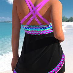 Freya | Printed Purple Drawstring Swimsuit 4