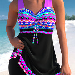 Freya | Printed Purple Drawstring Swimsuit 6