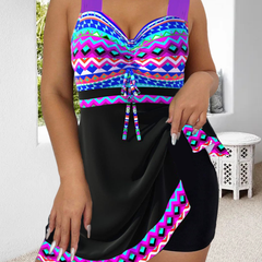 Freya | Printed Purple Drawstring Swimsuit 8