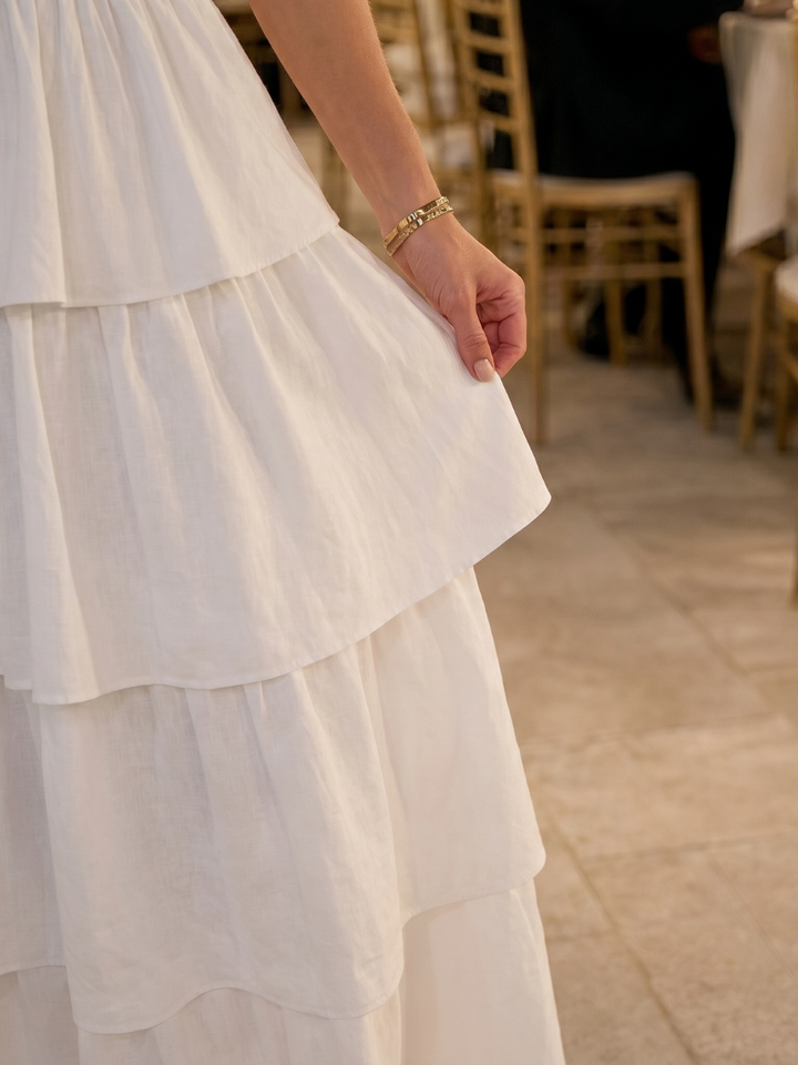 Gemma | Strapless Smocked Bodice Midi Dress 1