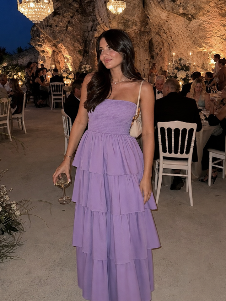Gemma | Strapless Smocked Bodice Midi Dress 4