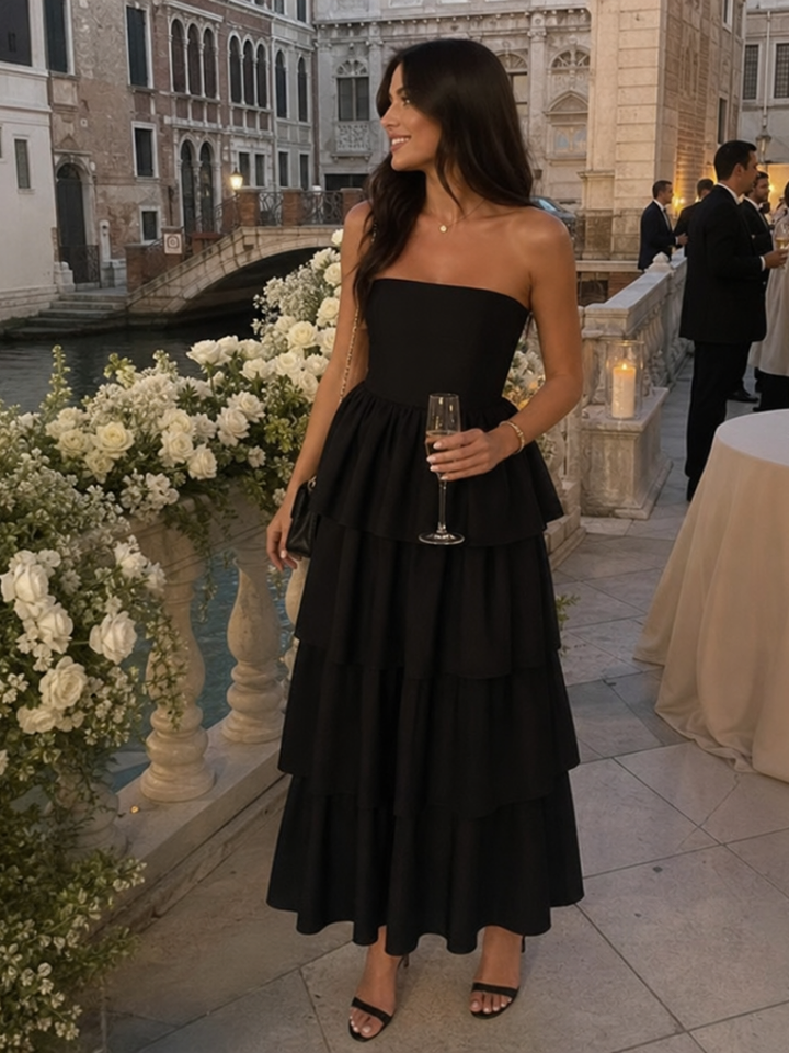 Gemma | Strapless Smocked Bodice Midi Dress 6