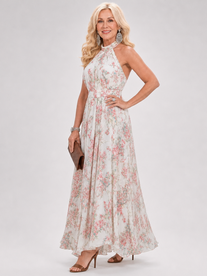 Guinevere | Floral Print Flowing Skirt Midi Dress 4