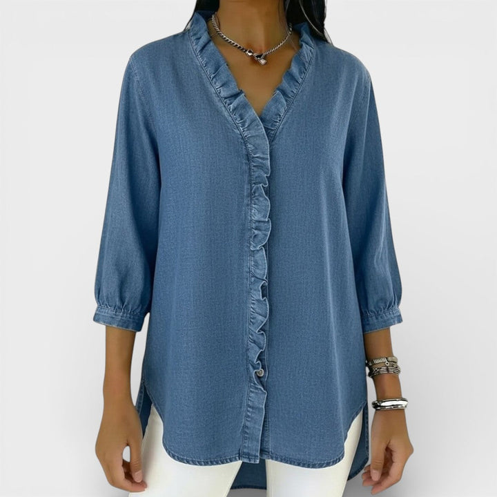 Heather | Elegant Ruffled Blouse 0