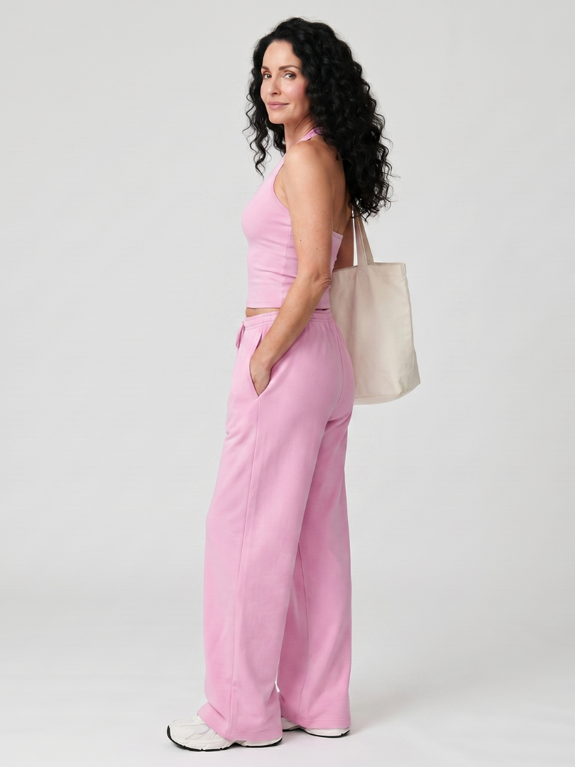 Helena | Sleeveless Scoop Neck Top And Wide Leg Pants Set 1
