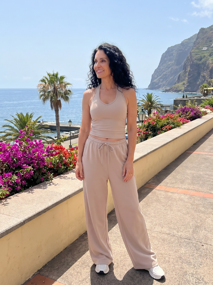 Helena | Sleeveless Scoop Neck Top And Wide Leg Pants Set 8