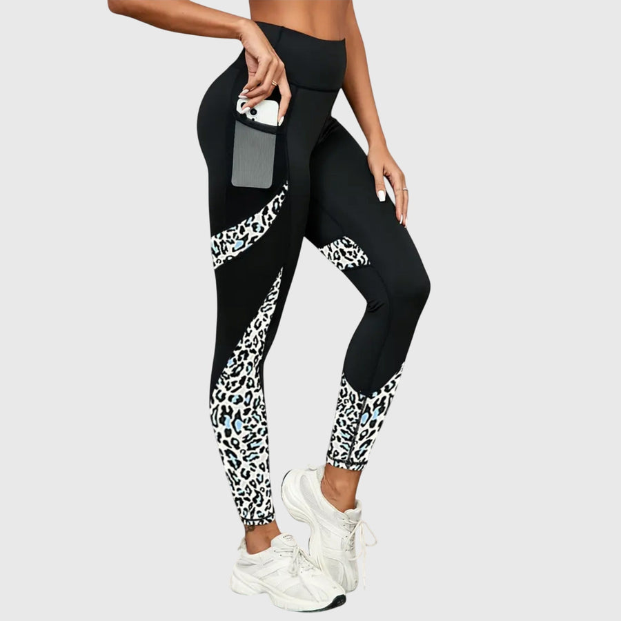 High-Waisted Leopard Print Training Pants 0