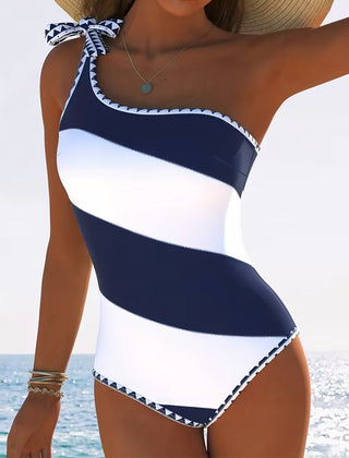 Isabella | Striped One-Piece Swimsuit 0