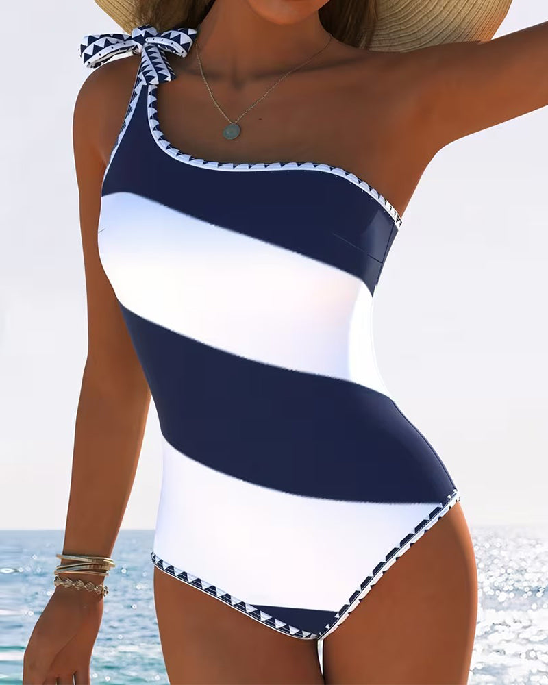 Isabella | Striped One-Piece Swimsuit 0