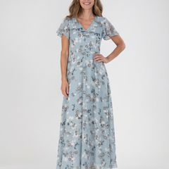 Ismeria | Floral Chiffon Maxi Dress 0