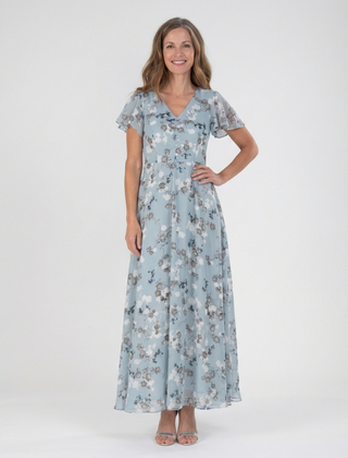 Ismeria | Floral Chiffon Maxi Dress 0