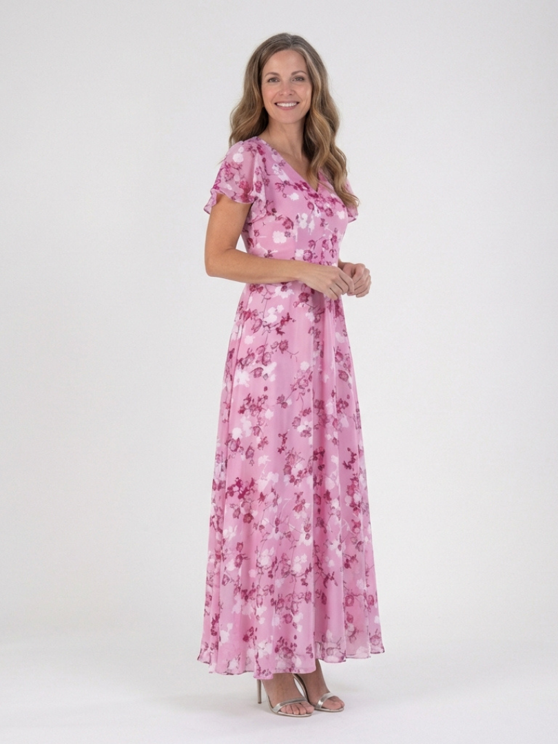 Ismeria | Floral Chiffon Maxi Dress 5