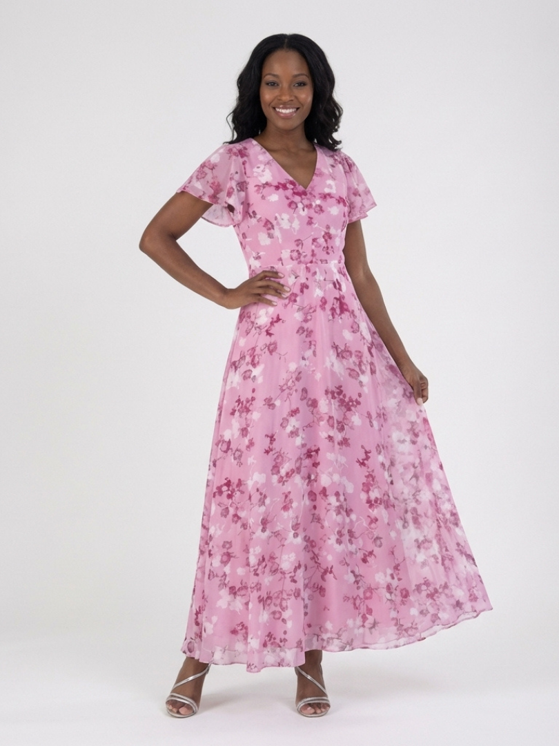 Ismeria | Floral Chiffon Maxi Dress 6
