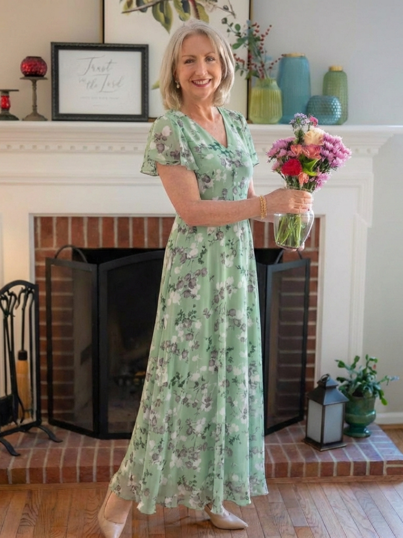 Ismeria | Floral Chiffon Maxi Dress 7