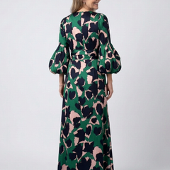 Isolde | V Neck Tie Waist Long Sleeve Maxi Dress 1