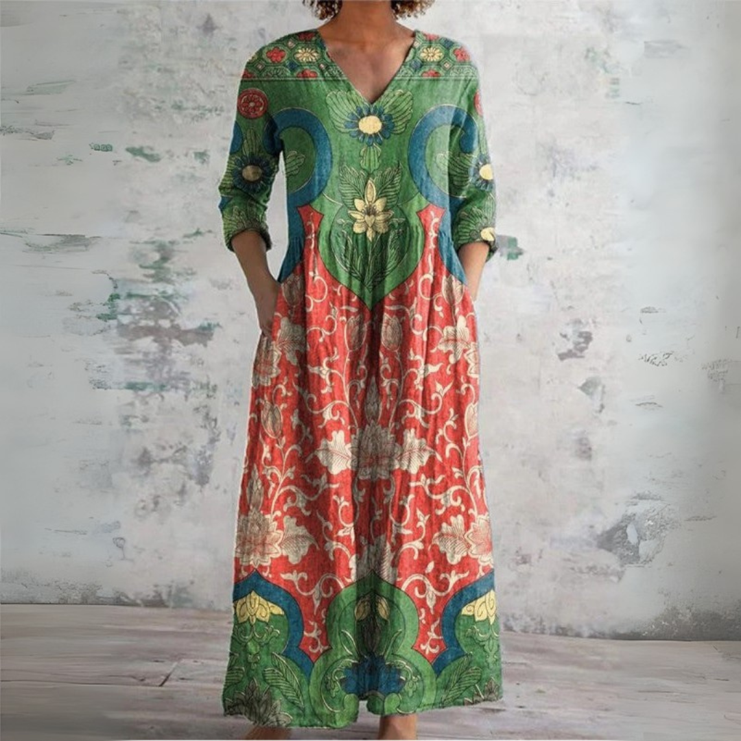 Judith | Vintage Floral Maxi Dress 0