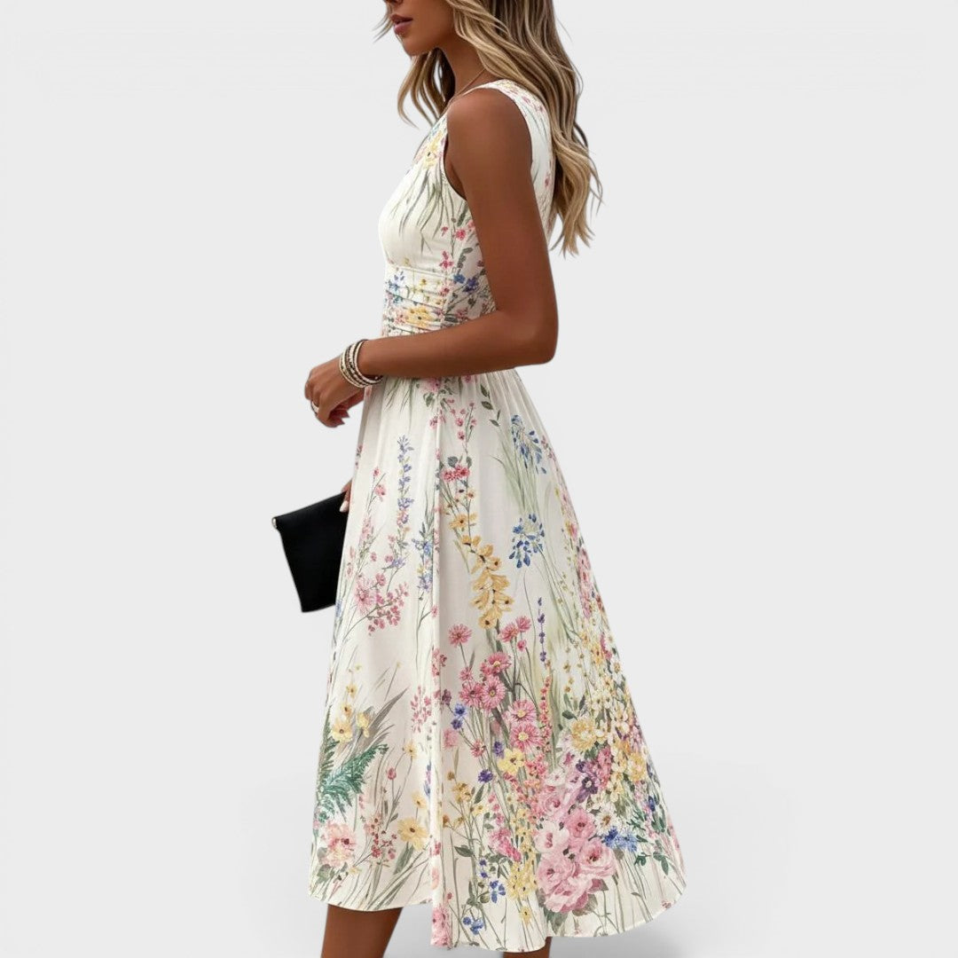 Kimberly - Sleeveless Floral Midi Dress 1