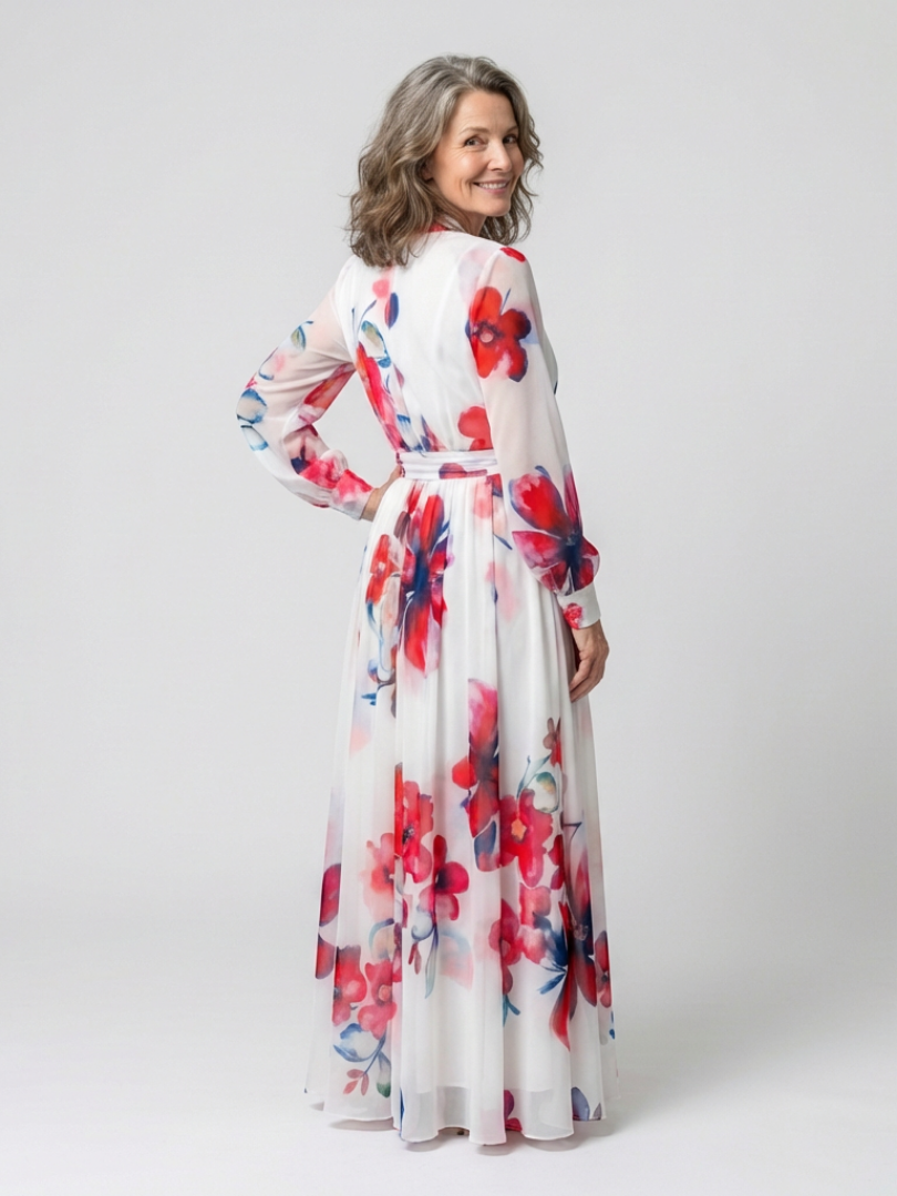 Lillian | Floral Long Sleeve Wrap Maxi Dress 2