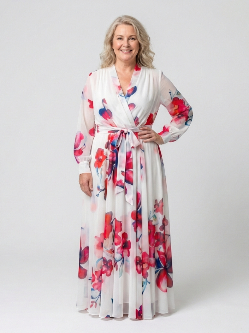 Lillian | Floral Long Sleeve Wrap Maxi Dress 3