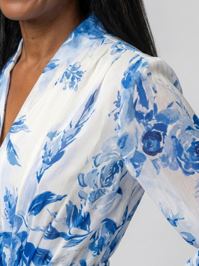 Lillian | Floral Long Sleeve Wrap Maxi Dress 4