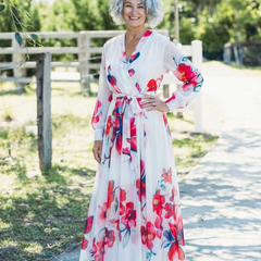 Lillian | Floral Long Sleeve Wrap Maxi Dress 6