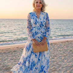 Lillian | Floral Long Sleeve Wrap Maxi Dress 7