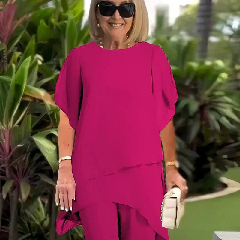 Linda | Suit with draped palazzo pants 7