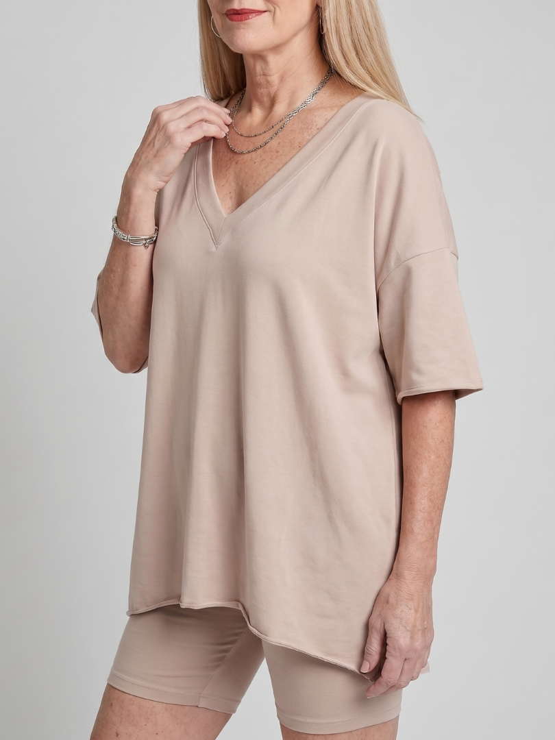 Lucinda | V Neck Top And Shorts Relaxed Fit Set 1