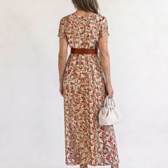 Lyra | Elegant Floral V-Neck Midi Dress 1