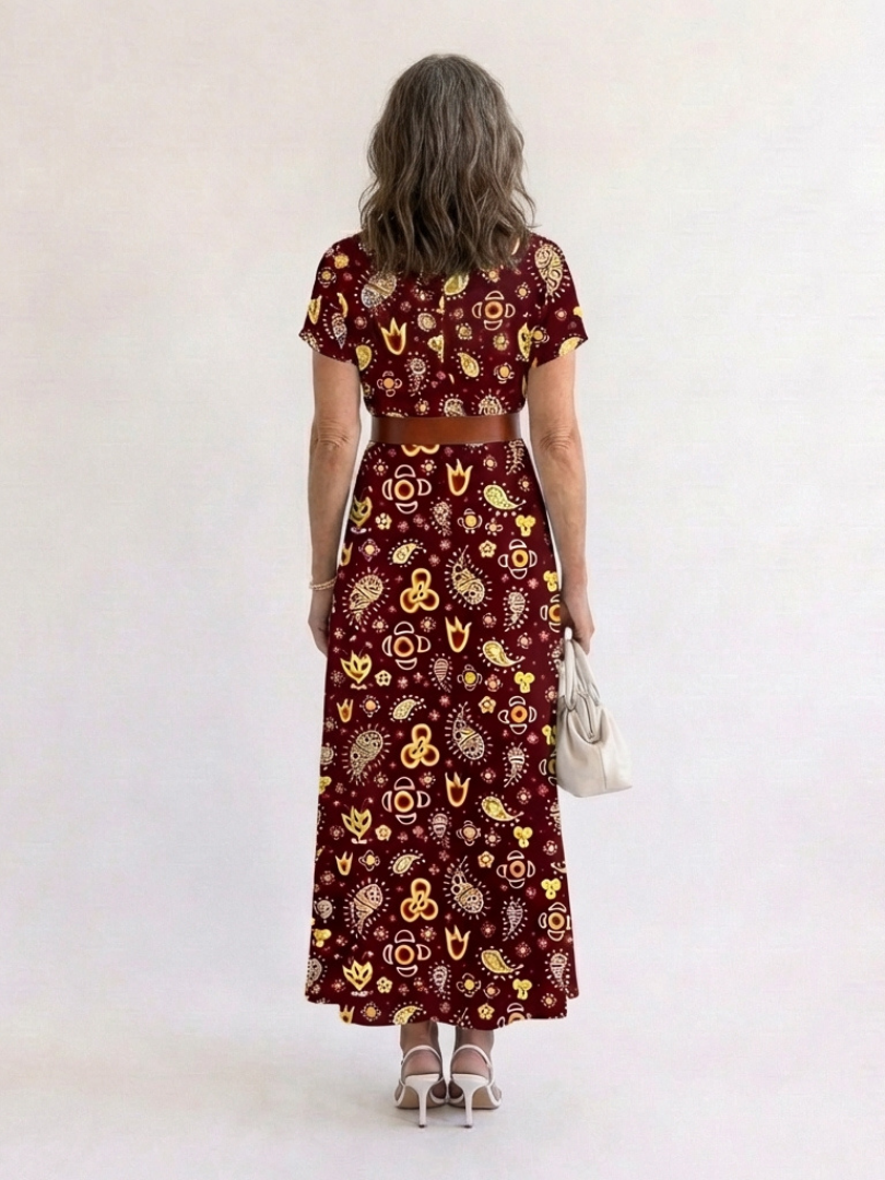 Lyra | Elegant Floral V-Neck Midi Dress 5