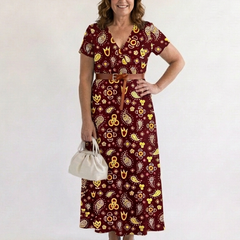 Lyra | Elegant Floral V-Neck Midi Dress 6