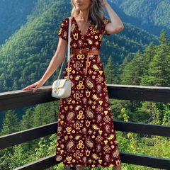 Lyra | Elegant Floral V-Neck Midi Dress 7