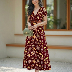 Lyra | Elegant Floral V-Neck Midi Dress 8