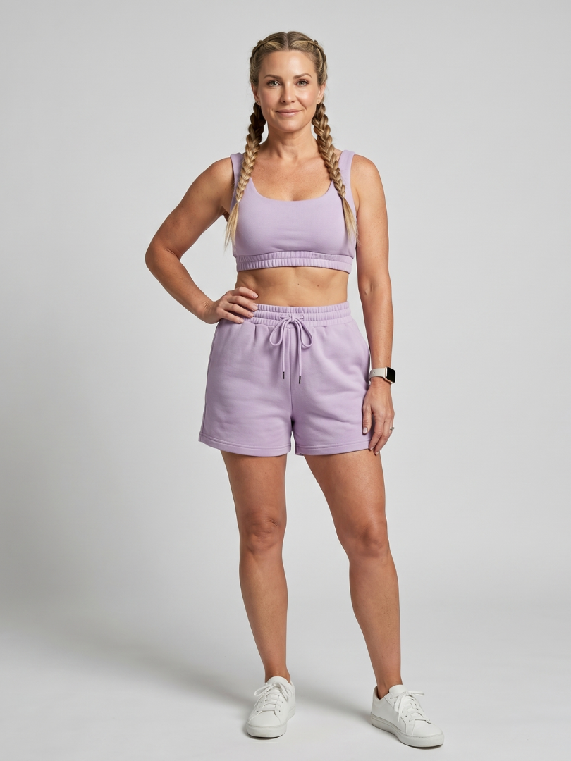 Lysem | Sleeveless Scoop Neck Crop Top And Shorts Set 0