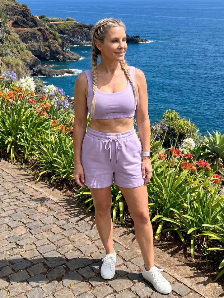 Lysem | Sleeveless Scoop Neck Crop Top And Shorts Set 6