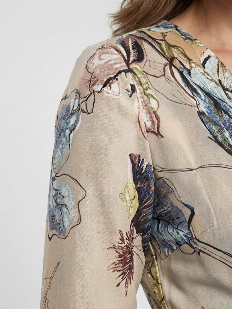Margaret | Three Quarter Sleeve Floral Maxi Wrap Dress 2