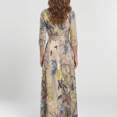 Margaret | Three Quarter Sleeve Floral Maxi Wrap Dress 3